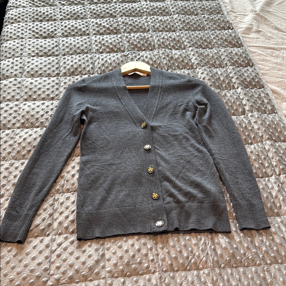 Tory Burch Gray Knit Cardigan Sweater